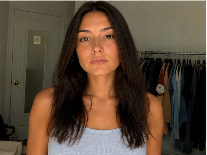 Long & dry hair before immetee mousse