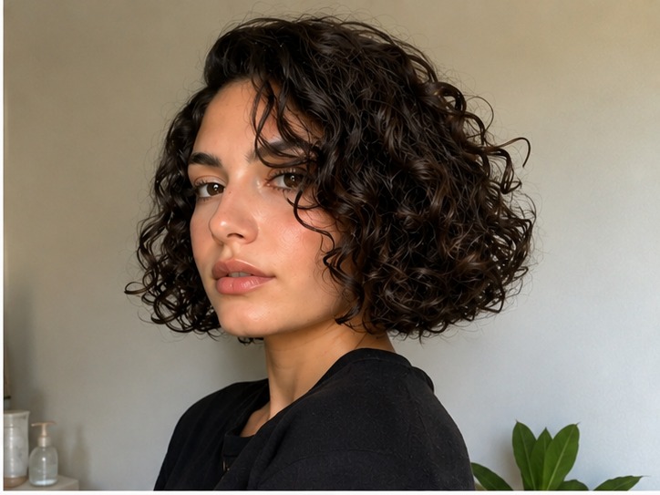 Short & wavy hair after immetee mousse
